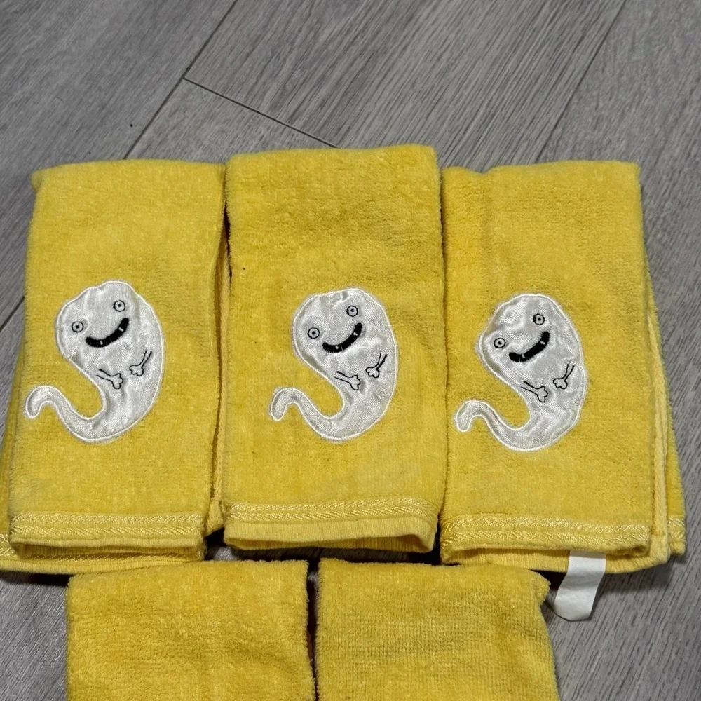 Halloween Ghost Hand Towels Yellow Set Of 5